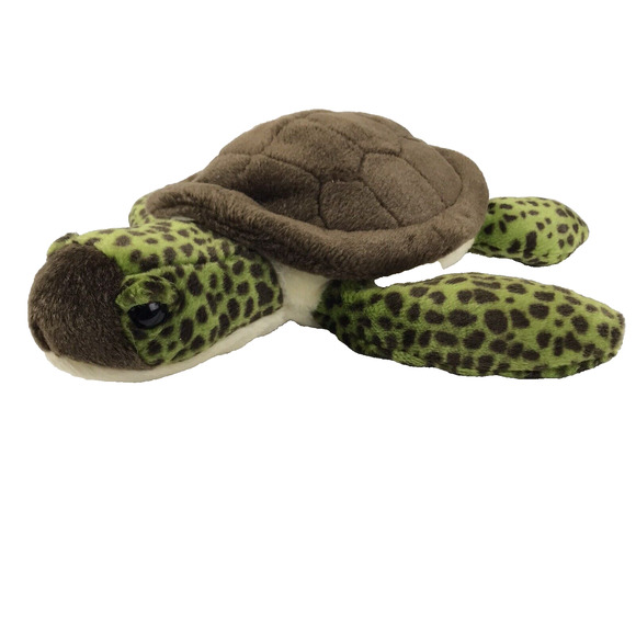 Wild Republic Sea Turtle Plush Brown Shell Green Speckled Body Tortoise 13" 2010 - Picture 2 of 11